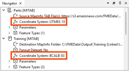 Viewing set coordinate systems